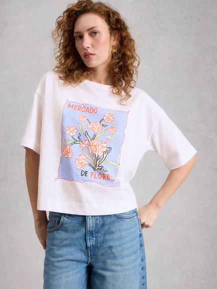 White Stuff Katya Cotton T-Shirt, White, White