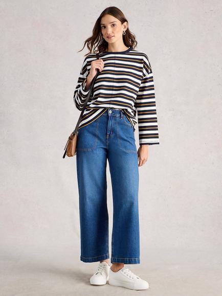 White Stuff Kim Stripe Top, Blue/Multi, Blue/Multi