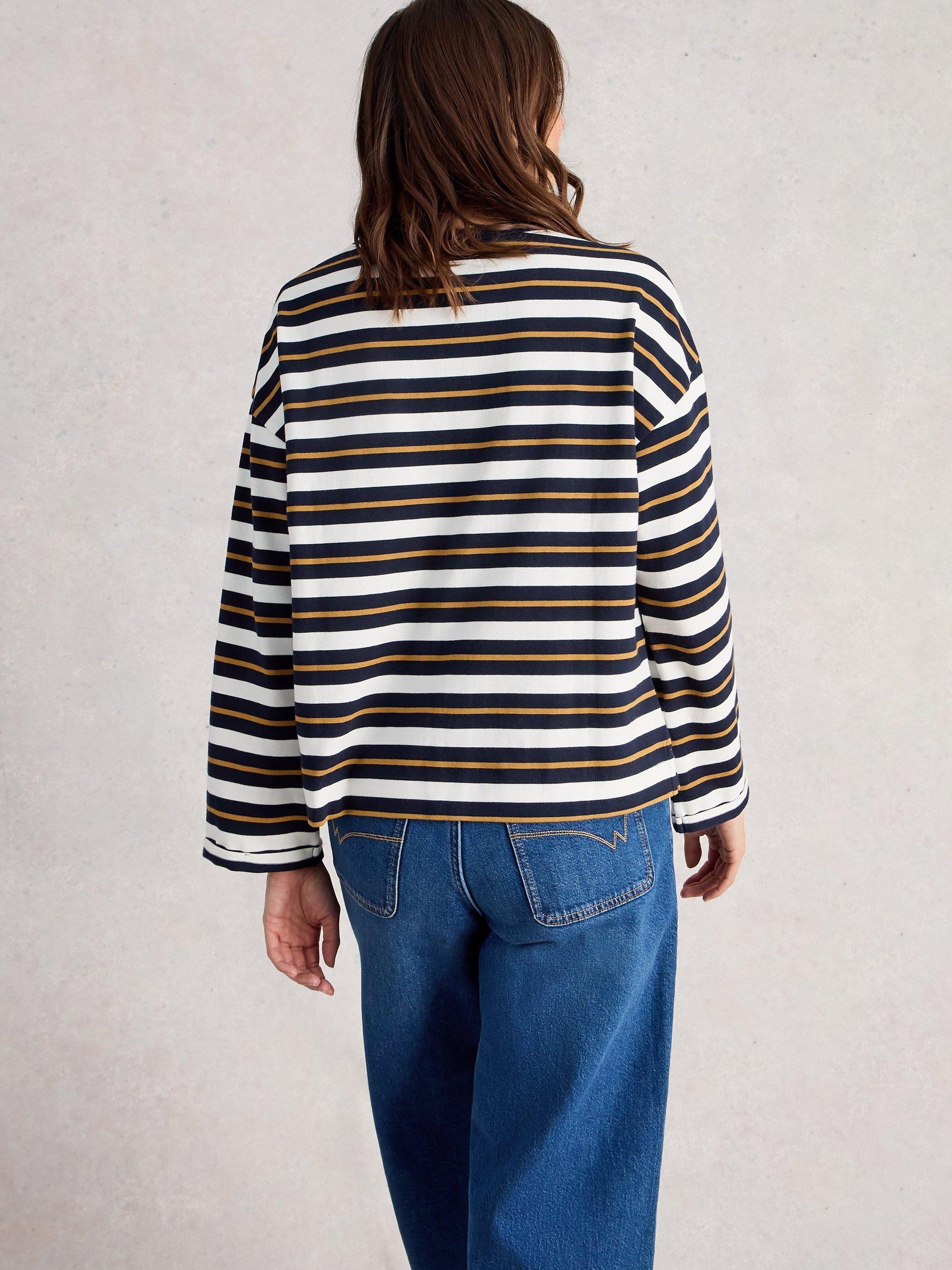 Product image 2 of 6, which shows White Stuff Kim Stripe Top, Blue/Multi, 6