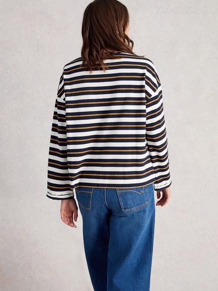 White Stuff Kim Stripe Top, Blue/Multi - view 2, Blue/Multi