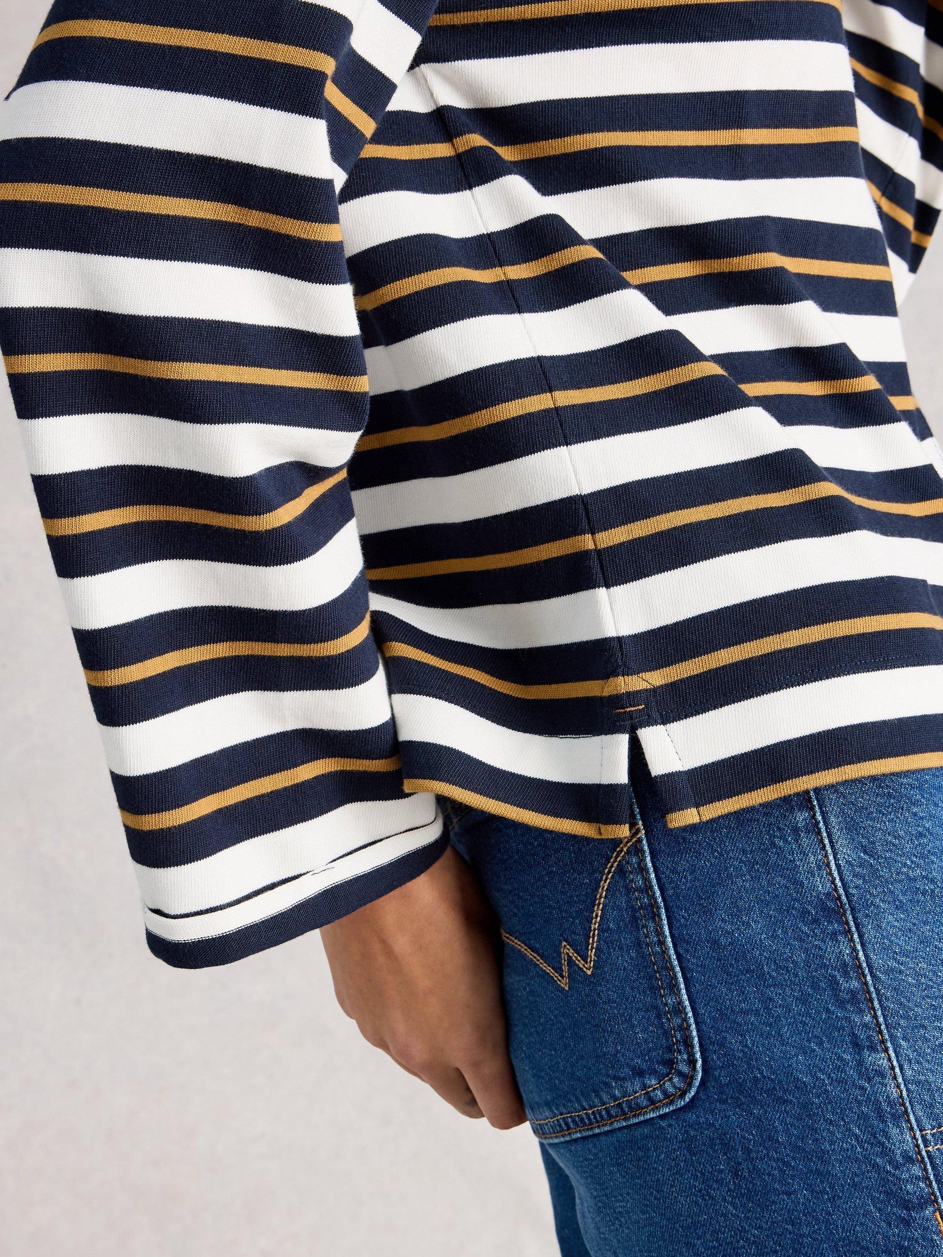 Product image 3 of 6, which shows White Stuff Kim Stripe Top, Blue/Multi, 6