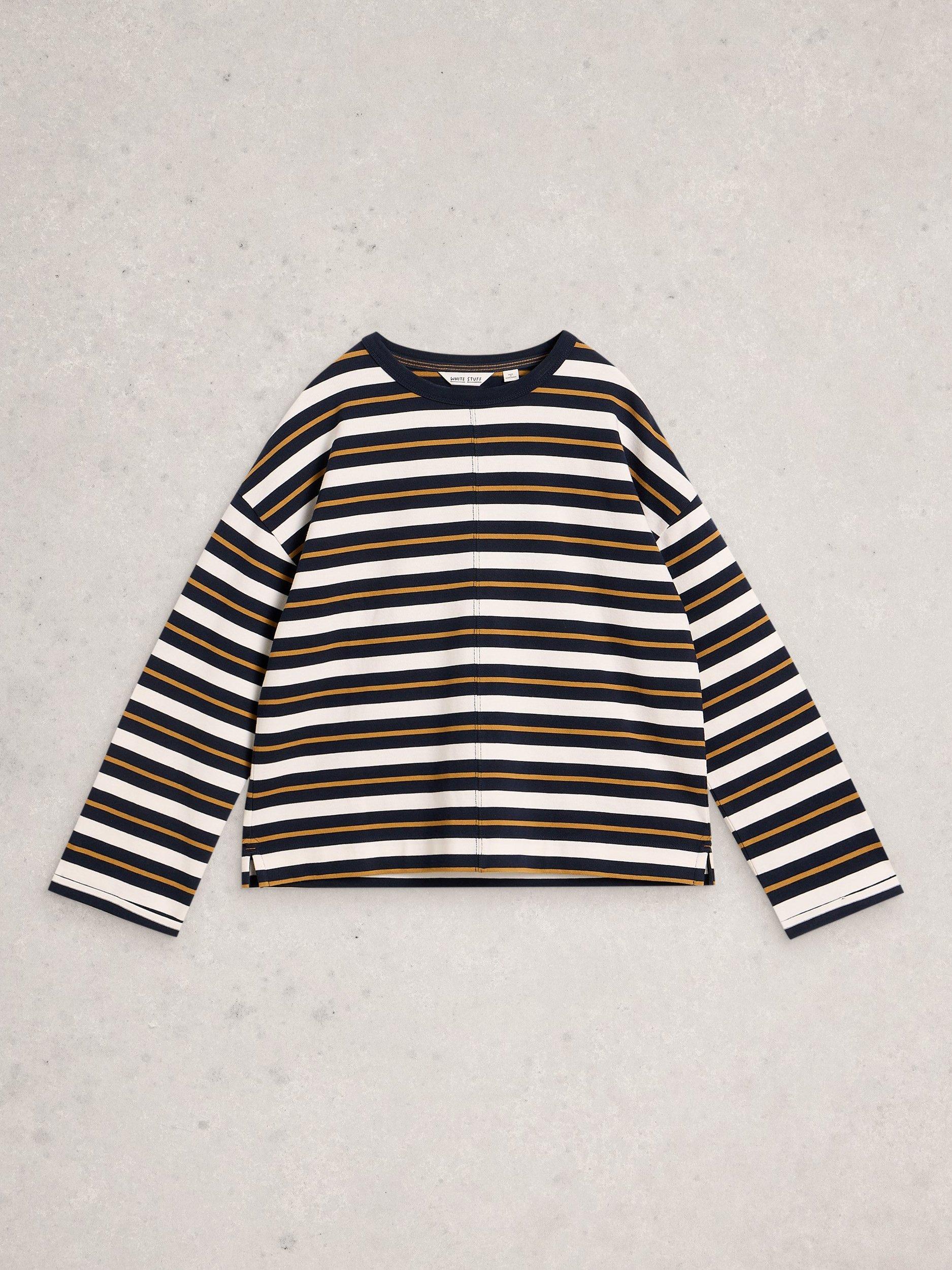 Product image 5 of 6, which shows White Stuff Kim Stripe Top, Blue/Multi, 6