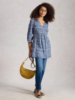 White Stuff Lara Cotton Tunic, Blue/Multi, Blue/Multi