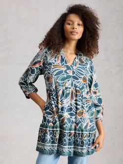 White Stuff Marta V-Neck Tunic, Teal, Teal