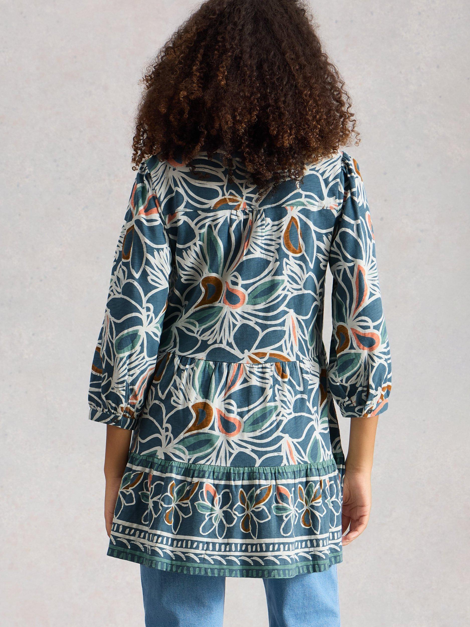 Product image 6 of 6, which shows White Stuff Marta V-Neck Tunic, Teal, 6