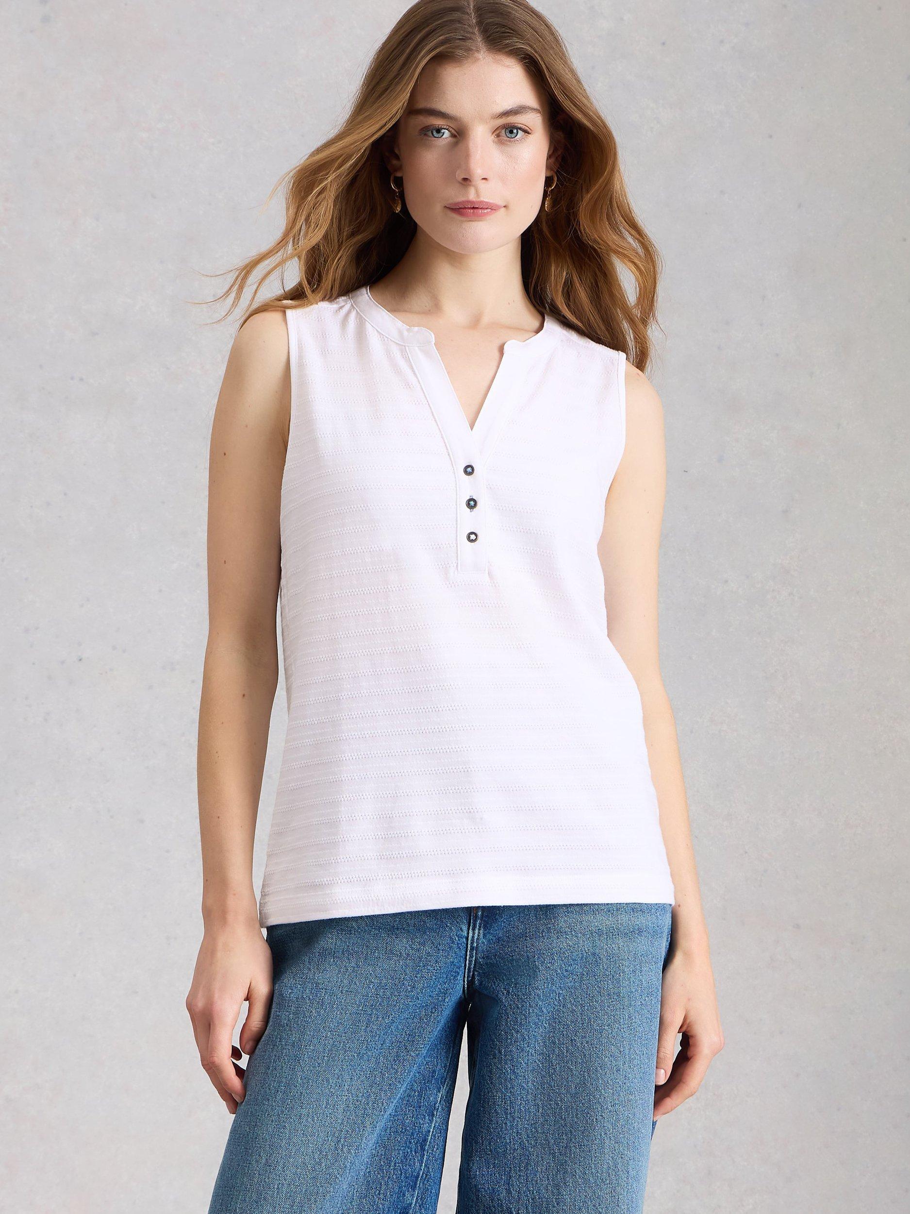 Product image 3 of 6, which shows White Stuff Nora Cotton Vest, White, 6