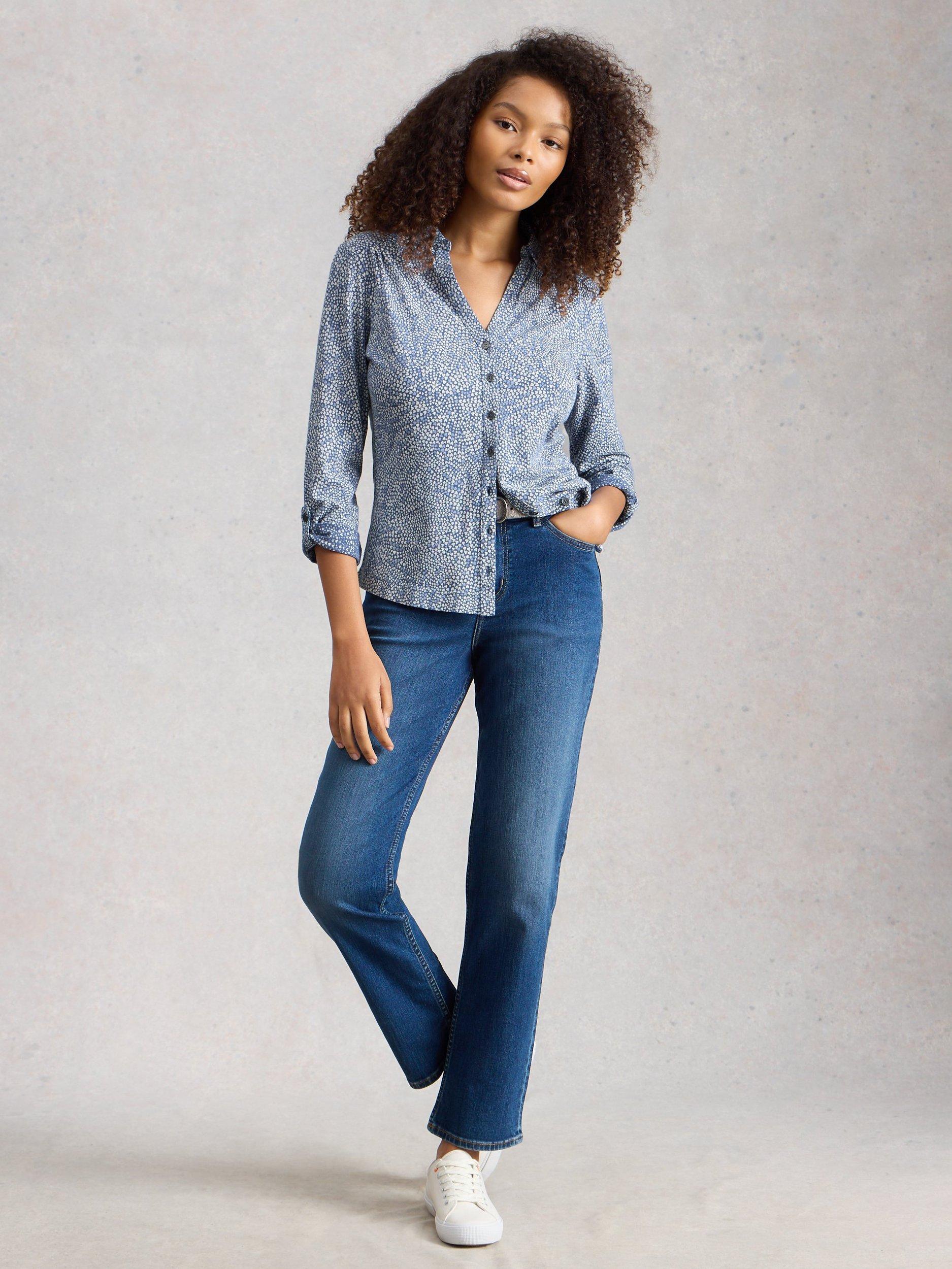 Product image 1 of 6, which shows White Stuff Phoebe Abstract Tunic Top, Green/Multi, 6