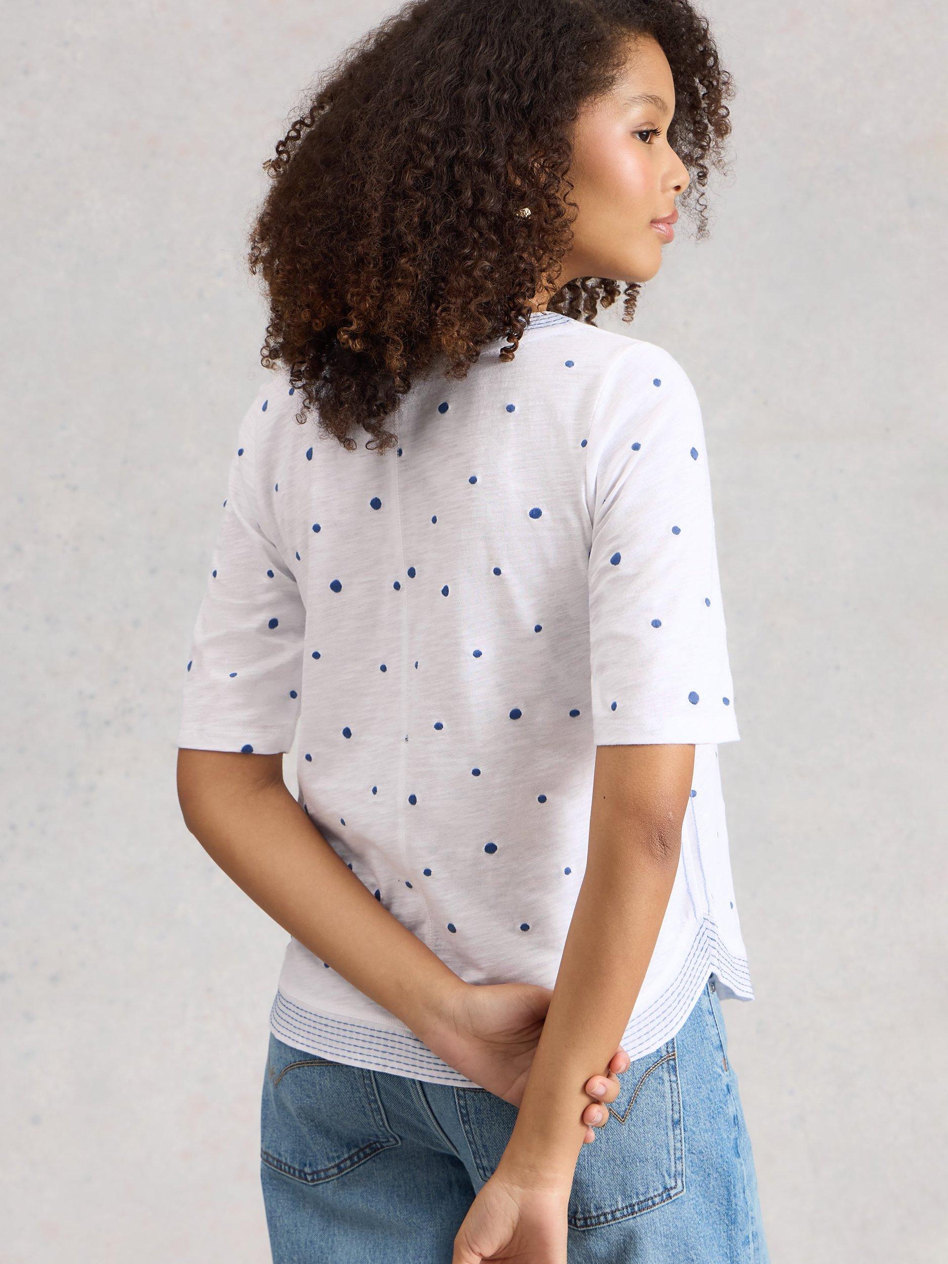 Product image 2 of 6, which shows White Stuff Weaver Embroidered Pure Organic Cotton Top, White, 6