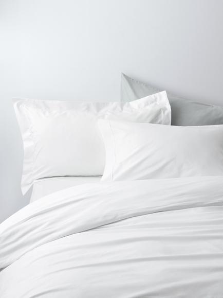 John Lewis Egyptian Cotton Percale Easy Care 400 Thread Count Bedding, White