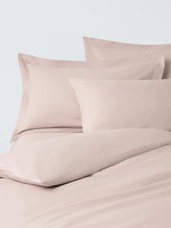 John Lewis Egyptian Cotton Percale Easy Care 400 Thread Count Bedding, Pink Tint