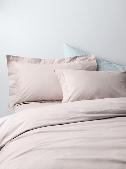 John Lewis Egyptian Cotton Percale Easy Care 400 Thread Count Bedding, Pink Tint