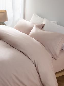 John Lewis Egyptian Cotton Percale Easy Care 400 Thread Count Bedding - view 2, Pink Tint