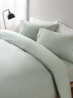 John Lewis Egyptian Cotton Percale Easy Care 400 Thread Count Bedding - view 2, Ice Mint