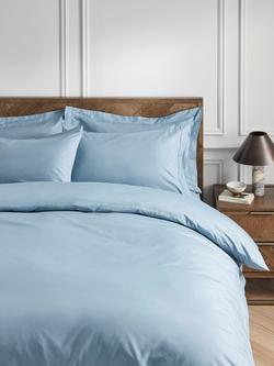 John Lewis Egyptian Cotton Percale Easy Care 400 Thread Count Bedding - view 2, Nordic Blue