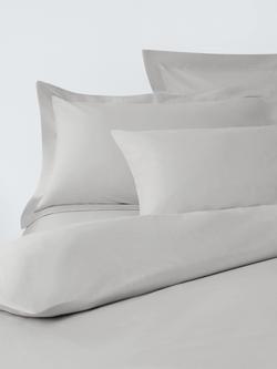 John Lewis Egyptian Cotton Percale Easy Care 400 Thread Count Bedding, Light Grey