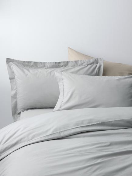 John Lewis Egyptian Cotton Percale Easy Care 400 Thread Count Bedding, Light Grey