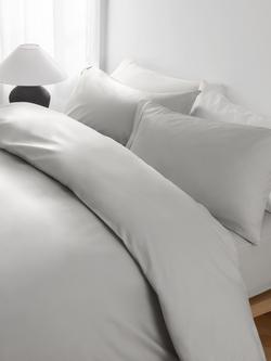 John Lewis Egyptian Cotton Percale Easy Care 400 Thread Count Bedding - view 2, Light Grey