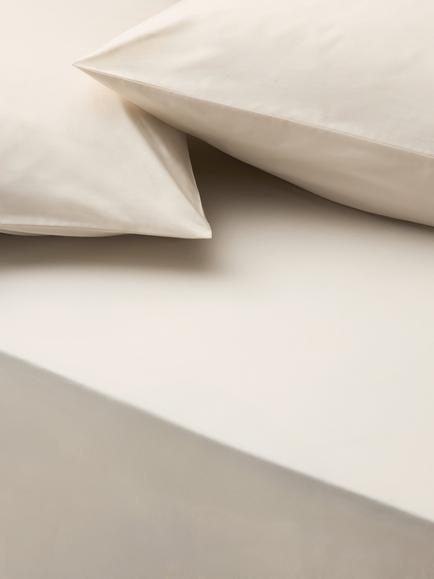 John Lewis Egyptian Cotton Percale Easy Care 400 Thread Count Extra Deep Fitted Sheet, Cream