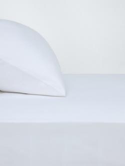 John Lewis Egyptian Cotton Percale Easy Care 400 Thread Count Flat Sheet, White
