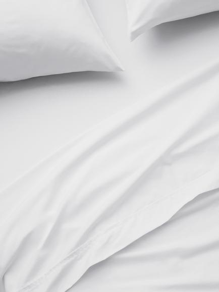 John Lewis Egyptian Cotton Percale Easy Care 400 Thread Count Flat Sheet, White
