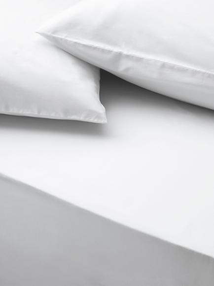 John Lewis Egyptian Cotton Percale Easy Care 400 Thread Count Fitted Sheet, White