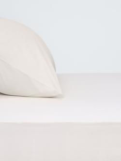 John Lewis Egyptian Cotton Percale Easy Care 400 Thread Count Fitted Sheet, Cream