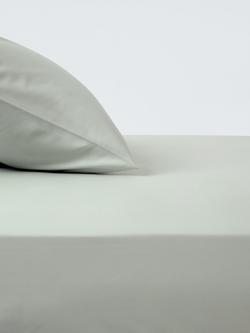 John Lewis Egyptian Cotton Percale Easy Care 400 Thread Count Fitted Sheet, Ice Mint