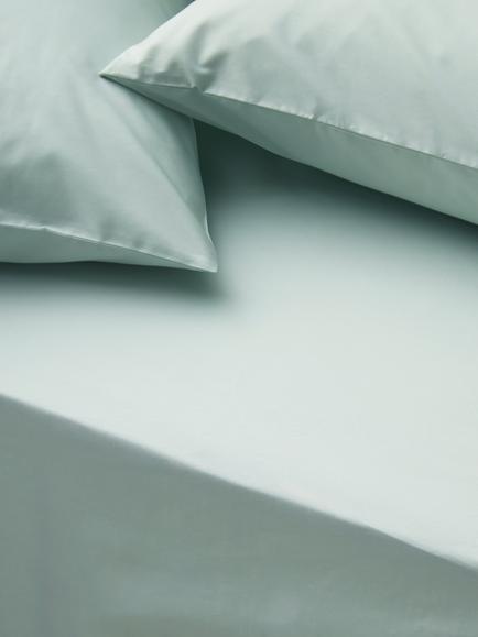 John Lewis Egyptian Cotton Percale Easy Care 400 Thread Count Fitted Sheet, Ice Mint