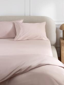 John Lewis Egyptian Cotton Sateen 600 Thread Count Deep Fitted Sheet - view 2, Pink Tint