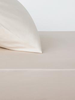 John Lewis Luxury Egyptian Cotton Sateen 600 Thread Count Deep Fitted Sheet, Cashew