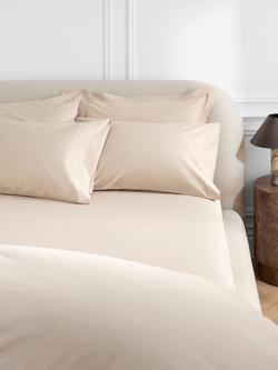 John Lewis Luxury Egyptian Cotton Sateen 600 Thread Count Deep Fitted Sheet - view 2, Cashew