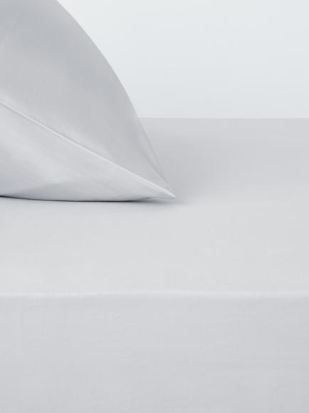 John Lewis Egyptian Cotton Sateen 600 Thread Count Deep Fitted Sheet, Light Grey