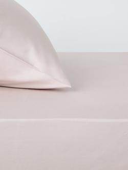 John Lewis Egyptian Cotton Sateen 600 Thread Count Extra Deep Fitted Sheet, Pink Tint