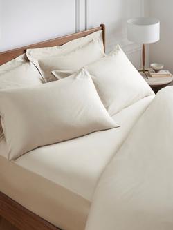 John Lewis Luxury Egyptian Cotton Sateen 600 Thread Count Extra Deep Fitted Sheet - view 2, Cashew