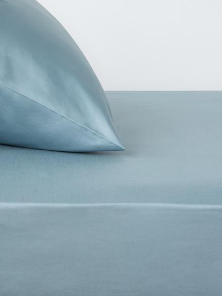 John Lewis Egyptian Cotton Sateen 600 Thread Count Extra Deep Fitted Sheet, Nordic Blue