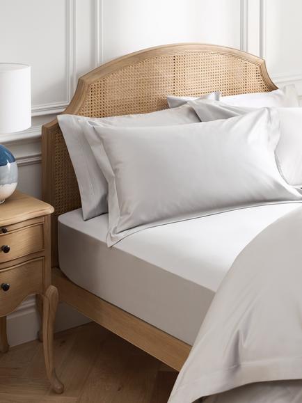 John Lewis Egyptian Cotton Sateen 600 Thread Count Extra Deep Fitted Sheet - view 2, Light Grey