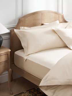 John Lewis Luxury Egyptian Cotton Sateen 600 Thread Count Fitted Sheet - view 2, Cream