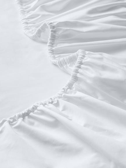 John Lewis Egyptian Cotton Sateen 1200 Thread Count Deep Fitted Sheet, White - view 2, White