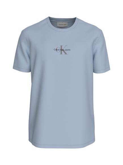 Calvin Klein Cotton Loose Fit Short Sleeve Micro Logo T-Shirt, Casual Blue, Casual Blue