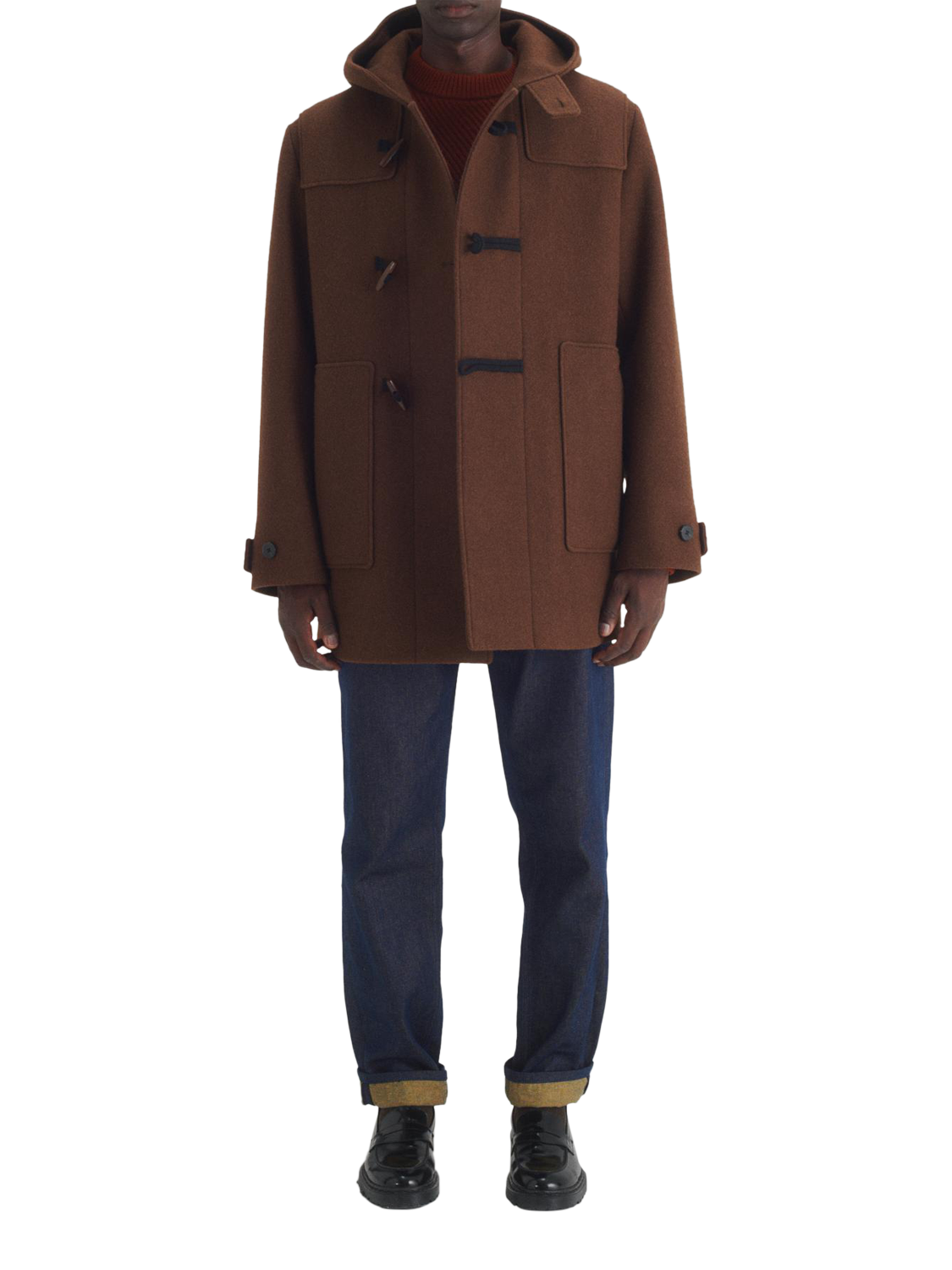 Product image 3 of 7, which shows Maison Standards Hampshire Duffle Coat, Dark Brown, S
