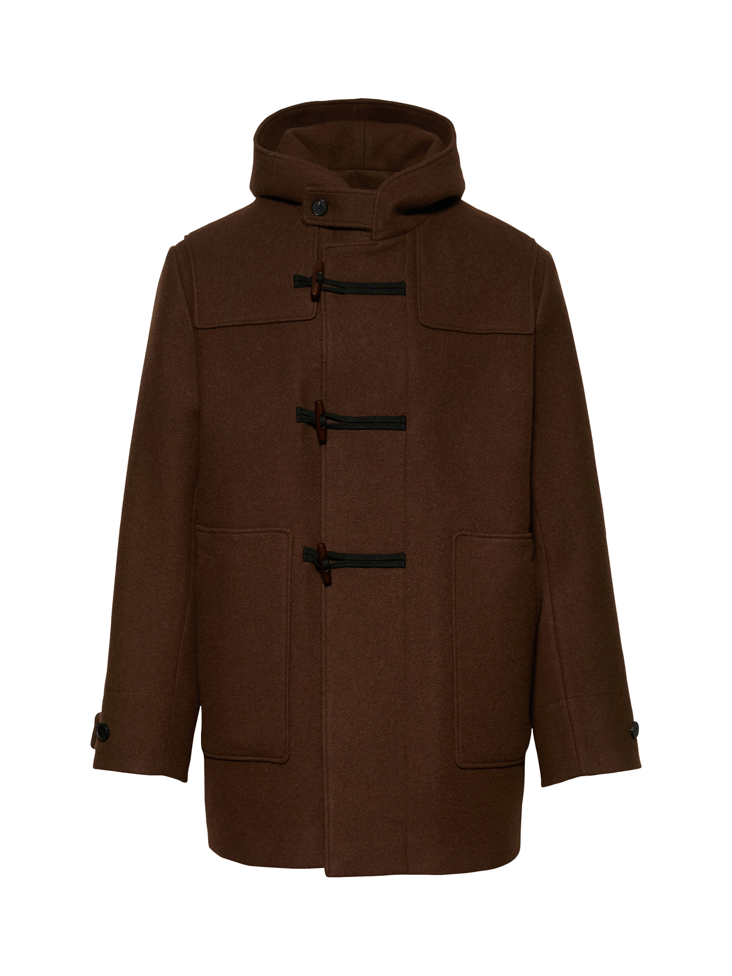Product image 5 of 7, which shows Maison Standards Hampshire Duffle Coat, Dark Brown, S