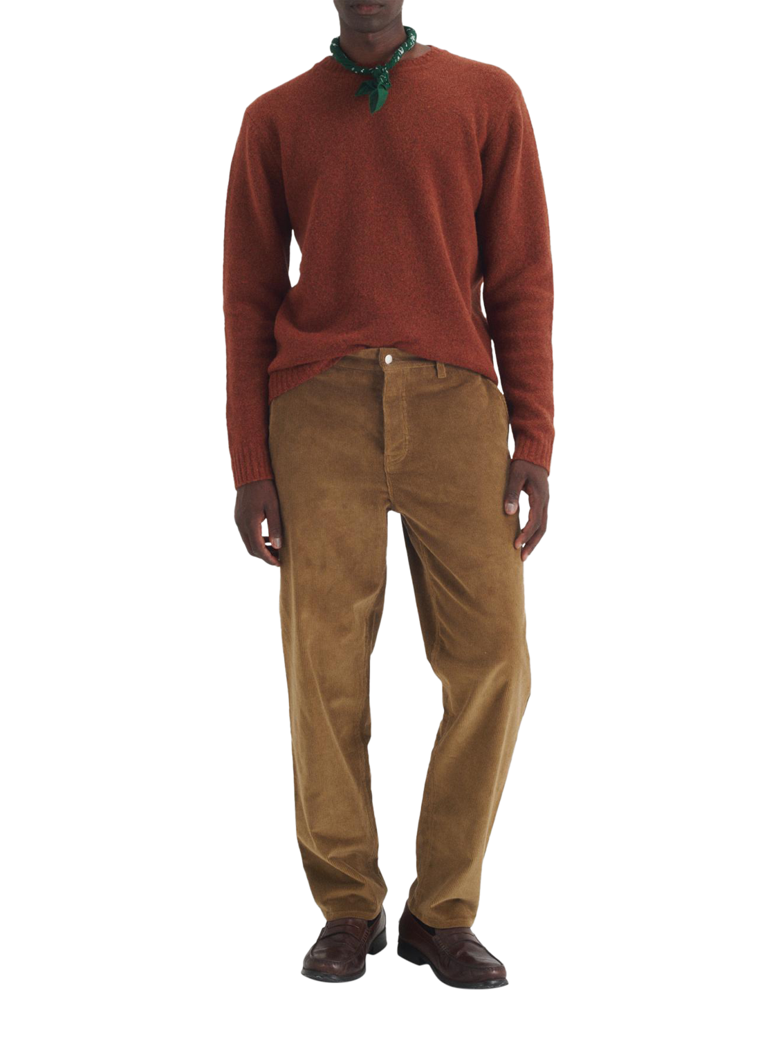 Product image 3 of 7, which shows Maison Standards Cadix Velvet Trousers, Dark Beige, 28R