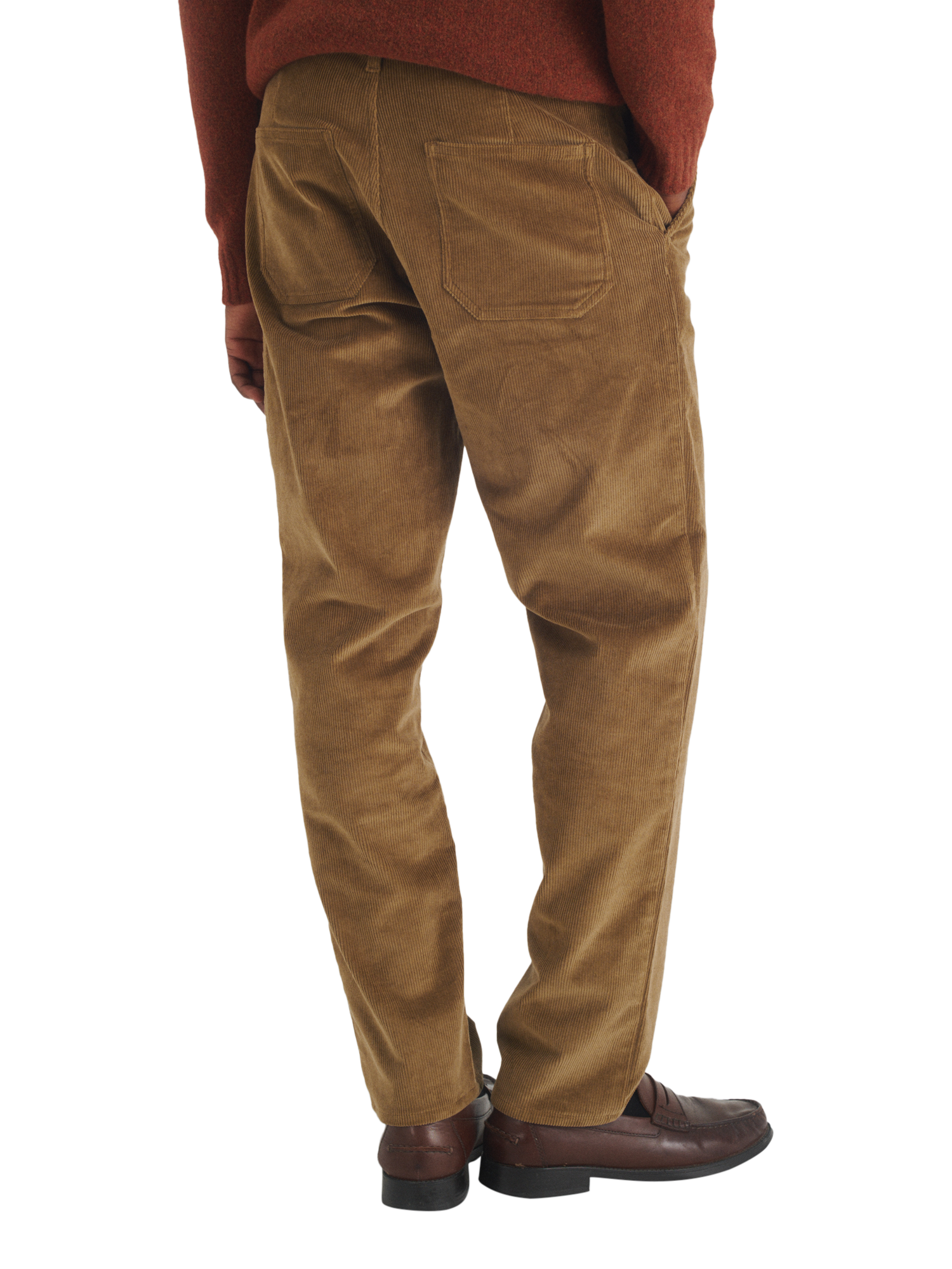 Product image 4 of 7, which shows Maison Standards Cadix Velvet Trousers, Dark Beige, 28R