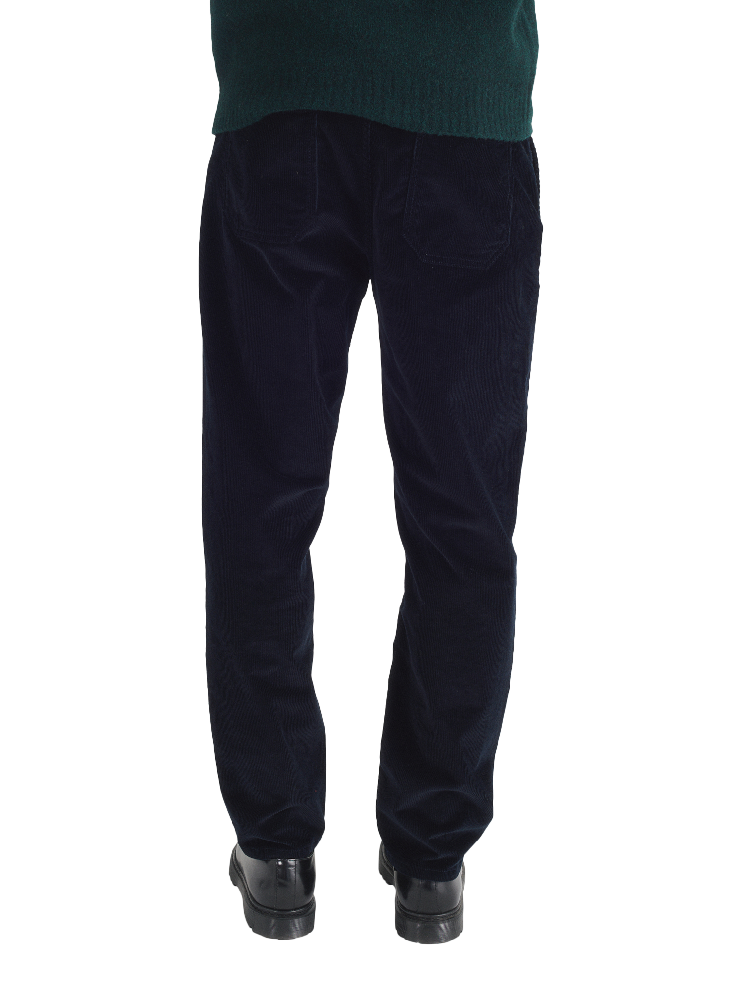 Product image 4 of 7, which shows Maison Standards Cadix Velvet Trousers, Navy, 28R