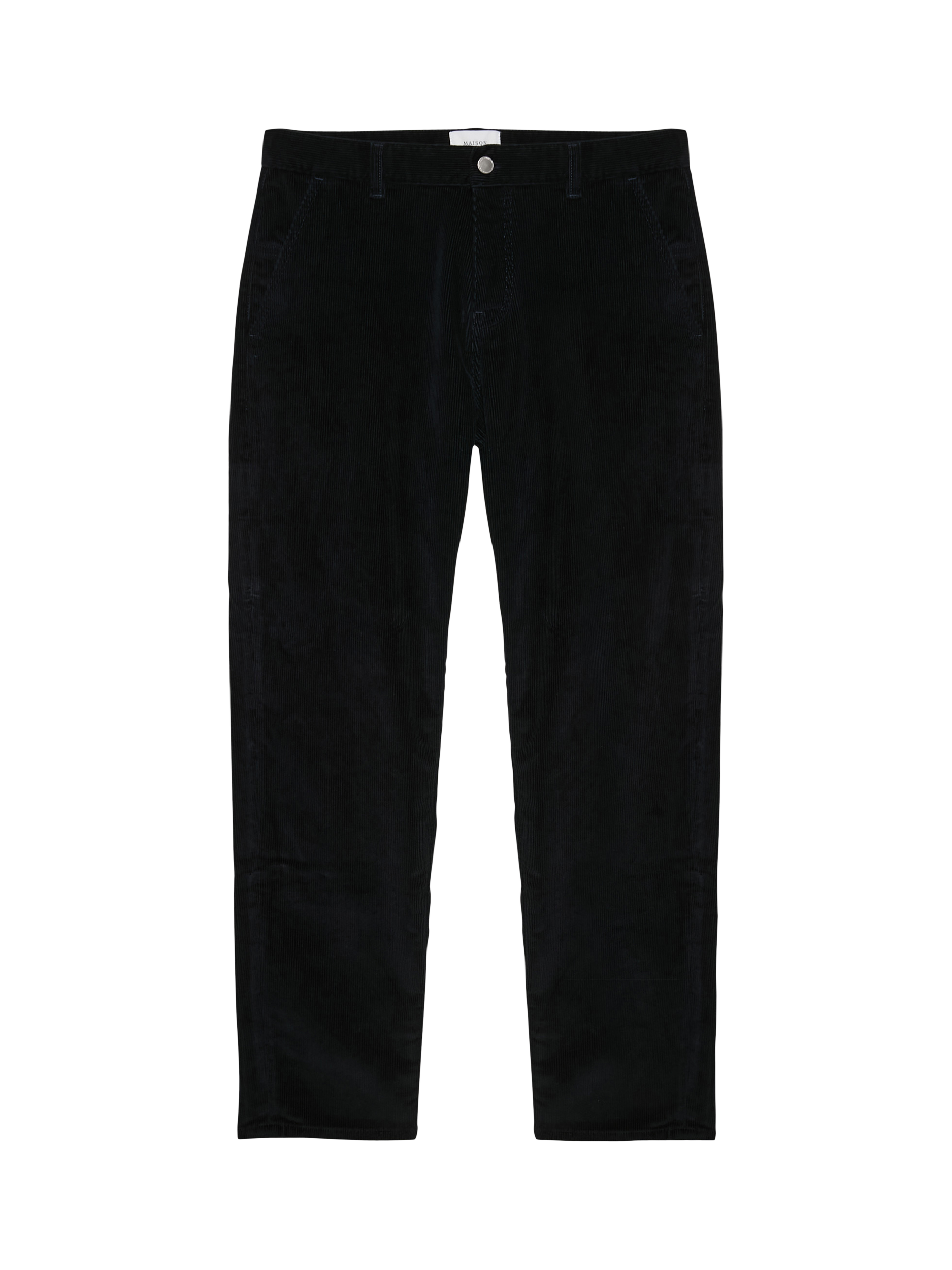Product image 5 of 7, which shows Maison Standards Cadix Velvet Trousers, Navy, 28R