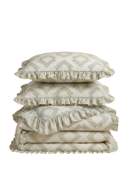 TBCo Diamond 200 Thread Count Cotton Duvet Cover Set, Green - view 2, Green