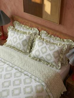 TBCo Diamond 200 Thread Count Cotton Duvet Cover Set, Green, Green