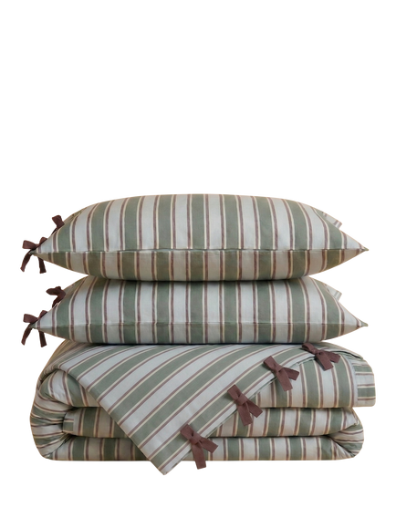 TBCo Stripe 200 Thread Count Cotton Duvet Cover Set, Blue Stripe - view 2, Blue Stripe