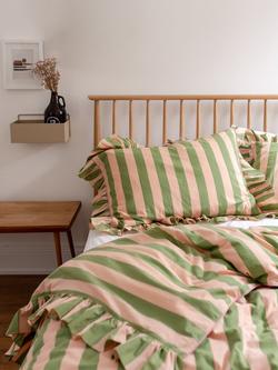 TBCo Stripe Duvet Cover Set, Green, Green Stripe