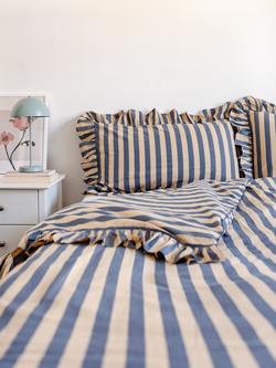 TBCo Stripe 200 Thread Count Cotton Duvet Cover Set, Navy, Navy